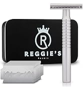 Reggie’s Razors Jupiter Aluminum Safety Razor for Men - Double Edge Shaving Razor, CNC-Machined -...