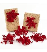 HUIHUANG Red Velvet Bows for Gift Wrapping Self Adhesive Velvet Christmas Gift Bows Burst Curly R...