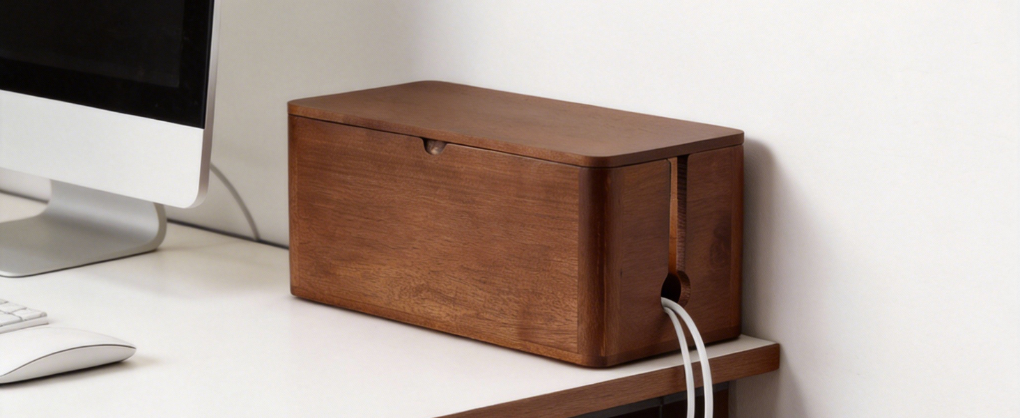 Wood Cable Management Box