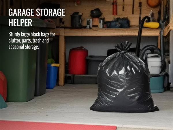 8 Gallon Trash Bags Heavy Duty - 30 Liters Black Garbage Bags Medium Leakproof and Unscented