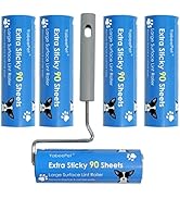 Extra Sticky Large Surface Lint Roller, 6.3'' Giant Lint Roller for Pet Hair, Lint Remover Roller...