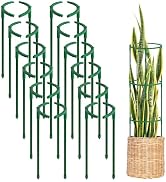 24Pcs Plant Support Stakes, Half Round Plant Stakes for Indoor Plants, Stackable Garden Flower Su...