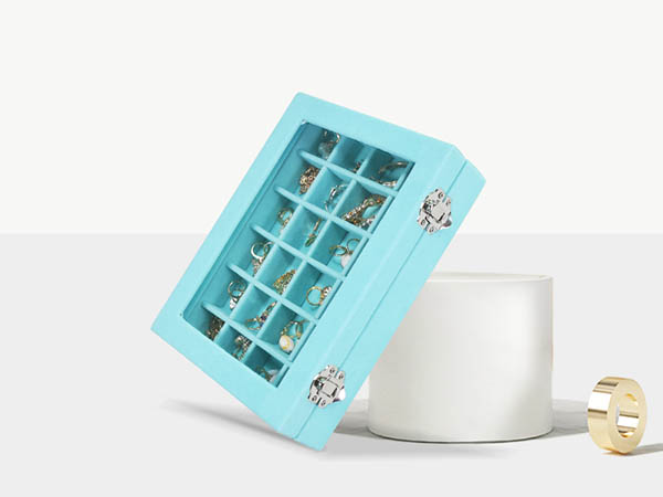 24 grid full velvet jewelry box