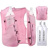 HIGH EXPERIENCE Running Vest Lightweight 4L Trail Hydration Backpack with 2 17oz Soft Flask Joggi...