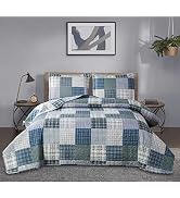 Quilt Set Queen Size Plaid Bedspread Coverlet Queen Quilt Set Bedding Mens Boys Quilt Bedspread P...