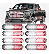 BooYu Red/White LED Surface Mount Emergency Strobe Flashing Lights for Firefighter/Police/Trucks/...