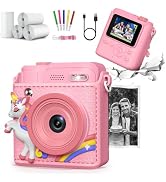 Gofunly Kids Camera Instant Print: 6 Layers of Protection Kids Camera, Prints in 1 Second, 5 Roll...