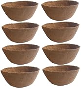 MHMYDZ 8 Pack 8'' Coco Liners for Planters Round Hanging Basket Liners Coconut Fiber Liners for P...