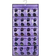 ANIZER Hanging Sunglasses Organizer Wall Mounted Eyeglasses Holder with 20 Clear Slots (PURPLE)