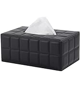 XNONE Tissue Box Cover Rectangle Tissue Box Holder PU Leather Facial Organizer with Magnetic Bott...