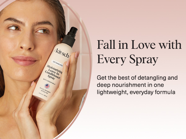 Detangler Spray for Wavy, Fine, Dry & Damaged Hair, Sulfate-Free Frizz Control for Women