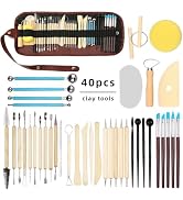 LINPHCEY 40Pcs Clay Sculpting Tools Set Perfect for Polymer Air Dry Modeling Clay Beginners & Pro...