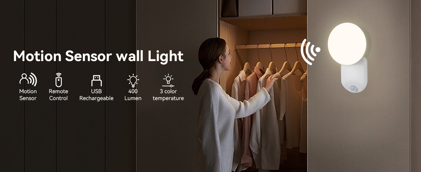 Rechargeable Motion Sensor Wall Light