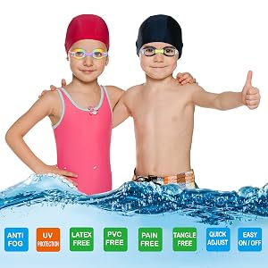 Kids Swim Goggles, Toddler Swim Goggles, Swimming Goggles for Boys, Girls