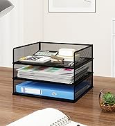 Natwind 4 Tier Stackable Paper Trays for Letter Documents, Desktop File Organizers for Office Sup...