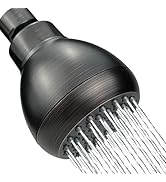 High Pressure Shower Head, 3’’ Wall Mount Fixed Showerhead with Adjustable Swivel Brass Ball Join...