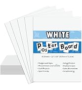 pmybupo 50PCS White Poster Board 22"X28",Value Poster Board for School Craft Project Presentation...