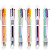 Hutou 24 Pack Multicolor Ballpoint Pens 0.5mm 6-in-1, 6 Colors Retractable Ballpoint Pens for Off...