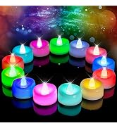 merrynights LED Candles, 24-Pack Color Changing Tea Lights Candles Battery Operated Bulk, Long-La...
