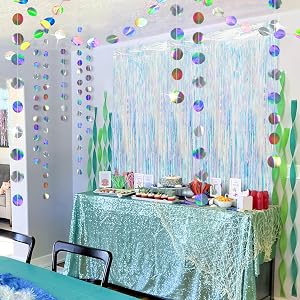 Iridescent Holographic Curtain Circle