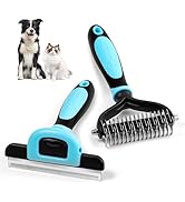 MIU COLOR Dog Brush Kit 2PCS, Deshedding Dog Brush & 2 Sided Undercoat Rake for Dogs & Cats, Long...