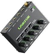 LiNKFOR 4 Channel Stereo Audio Mixer CX400 Metal Shell Support RCA Input and Output Mini Passive ...