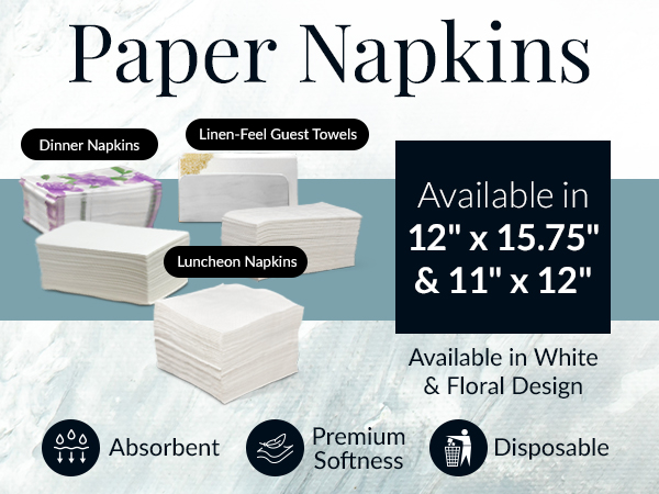 Disposable Paper Napkins Full Offering multi-color absorbent premium softness