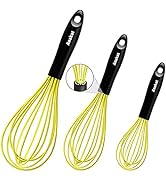 ANAEAT Silicone Whisk, Thick Stainless Steel Wire Inner Heat Resistant - Kitchen Whisks for Non-S...