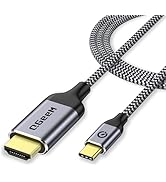 QGeeM USB C to HDMI Cable Adapter, Braided USB Type-c 4K@60Hz(Thunderbolt 3/4) Compatible for iPh...