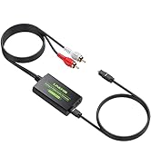 LiNKFOR Analog to Digital Audio Converter RCA to Digital Toslink SPDIF Optical Audio Converter wi...