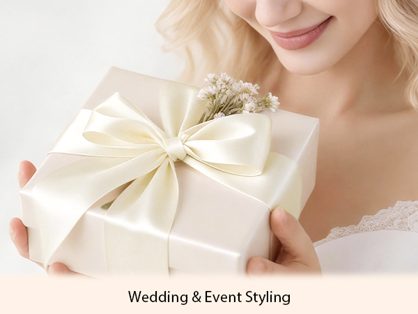 satin ribbon for gift wrapping Satin Ribbon for Wedding Decor Bouquets ivory satin ribbon
