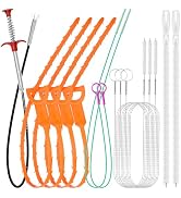 12 Pack Drain Clog Remover Kit, 59" Drain Snake(3pcs), 37" Steel Sink Snake(2pcs), 25" Snake Drai...