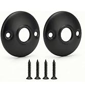 Siwil Door Knob Rosettes, Black Backplates for Doorknob or Lever, Round Hole Cover Plate Replacem...