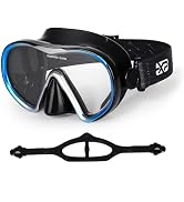 Scuba Diving Mask for Adults - Anti-Fog Swim Mask Wide View Swimming Goggles with Nose Cover Prof...