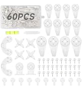 COVITKAN 60 PCS Picture Hangers Hanging Kit, Heavy Duty Hooks for Stucco/Concrete/Hard Walls With...