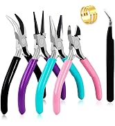URSKYTOUS 4Pcs Jewelry Pliers Set Jewelry Making Pliers Tools Kit Include Jewelry Making Needle N...