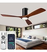 Flush Mount Ceiling Fans, 52 Inch Ceiling Fan with Remote/APP Control,3CCT Dimmable Lights,Noisel...