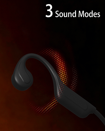 Bone conduction headphones with 3 sound modes open ear wireless design for sports and running