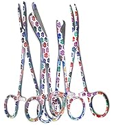 Premium Grade Set of 4 Bandage Scissors 5.5", Stitch Scissors 4.5" and Hemostat 5.5" Straight & C...