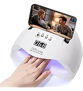 UV LED Nail Lamp, 220W UV Nail Polish Light with Phone Holder Professional Nail Gel Polish Dryer ...