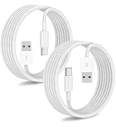 2Pack USB to USB C Cable for iPhone16/15,6ft Type A to Type C Nylon Braided Carplay Cord for iPho...