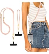 Hovmwey Phone Lanyard Crossbody, Hand Wrist Strap Lanyard with 2 Phone Tethers, Adjustable Anti T...
