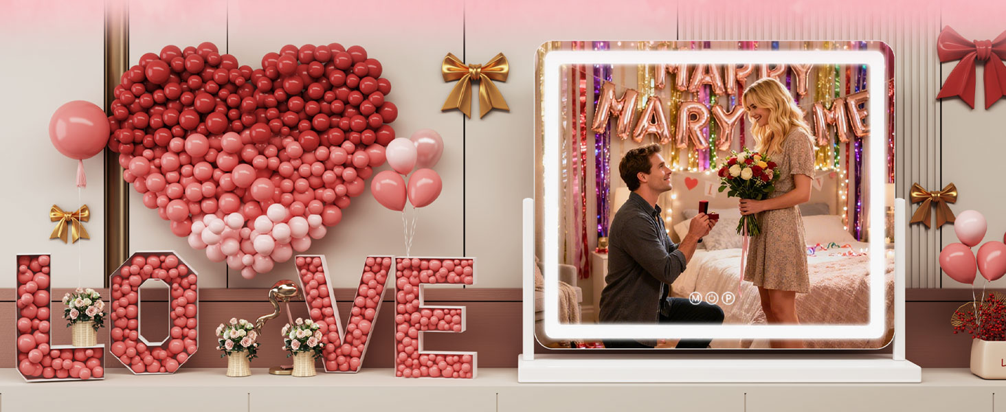 Vanity Mirror with Lights, 18"×14" LED Makeup Mirror with Light, Smart Touch with 3-Color Lighting