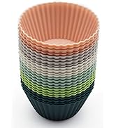 Reusable Silicone Cupcake Baking Cups 24 Pack, 2.75 inch Silicone Baking Cups, Non-stick Muffin C...
