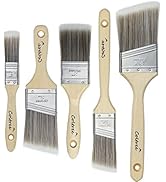 Coltree Paint Brushes Set, 5 Pcs Flat and Angle Paintbrushes for Wall and Trim, Suitable for Oil-...