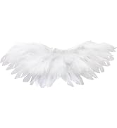 1 Pc White Mini Black and White Angel Feather Wings Doll Feather Wings Photography Props with Ela...