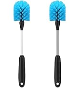 MOSOLAN Stainless Steel Water Bottle Brush, Long Handle Scrubbing Brush, Built for Cleaning Sport...