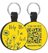 MYLUCKYTAG QR Code Silicone Pet ID Tag Dog Cat Tag, Online Pet Profile, Pet Location Alert Email,...