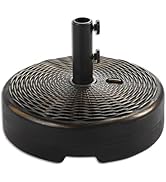 Helios&Hestia 70 lb Heavy Duty Round Umbrella Base, Plastic Water and Sand Fillable Outdoor Stand...