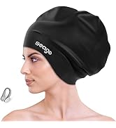 Seago Extra Large Swim Cap for Braids and Dreadlocks Silicone Adult Swimming Caps for Women Men